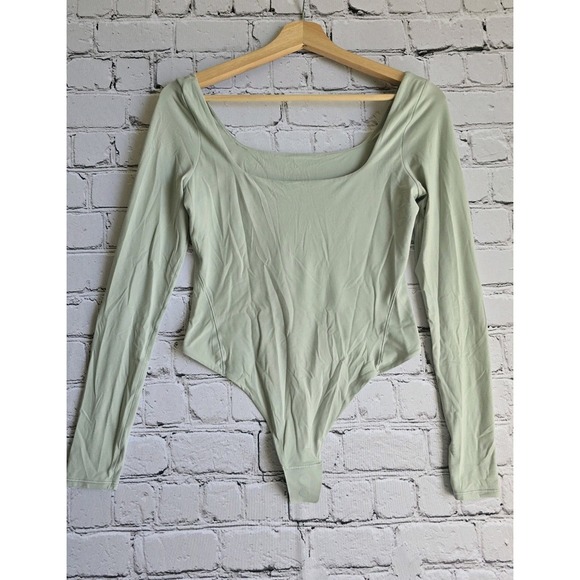 lululemon athletica Tops - Lululemon Wundermost Ultra-Soft Nulu Square-Neck Long-Sleeve Bodysuit Sage Green